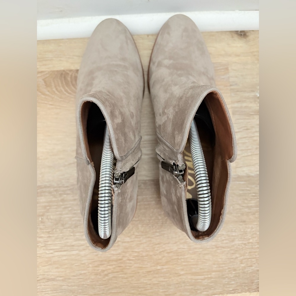 Sam Edelman Petty Ankle Booties with Almond Toe in Tan Suede - Picture 9 of 12